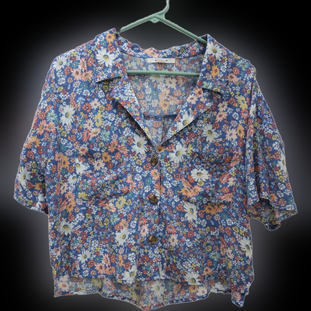 O'Niell floral button-down blouse